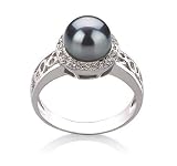 Monique Black 7-8mm AAAA Freshwater Sterling Silver Pearl Ring