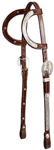 Western 2 Ear Show Bridle Headstall 7' Split Reins Medium Oil Great Saddle