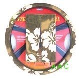 Hawaiian Steering Wheel Cover and Shoulder Pad - Tan Hawaii Hibiscus Floral Print