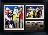 Pittsburgh Steelers Santonio Holmes Photograph with StatIsticIstics Nested on a 12" x 15" Plaque