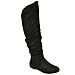 Twisted Women's Shelly Wide Calf Faux Suede Knee-High Slouchy Boot
