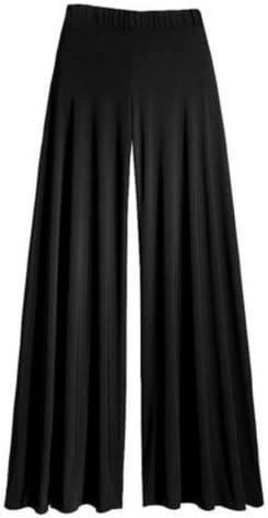 Dangerousfx Women's Gothic Wide Leg Flattering High Waist Stretch Palazzo Pants