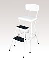 Cosco 11-18WHT Retro Chair/Step Stool, White