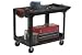 Rubbermaid Flat Shelf Plastic Service & Utility Cart 2 Shelves