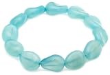 12x16mm Sea Blue Chalcedony Fancy-Cut Beaded Bracelet