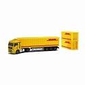 Bruder MAN Truck with DHL Container, semi trailer, key ring and screwdriver