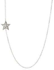 KC Designs "Trinkets" 14k White Gold and Diamond Side Star Pendant Necklace Chain, 18"