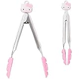 PNBB Cute Cartoon Long Tongs for Barbecue Hello Kitty Food Tongs Set of 1 Pink