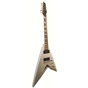 cheapest NEW SATIN SILVER VOLT EXOTIC V ELECTRIC GUITAR w CASE Reviews