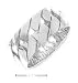 Sterling Silver Unisex 10mm Open Herringbone Band Ring - Size 8.0
