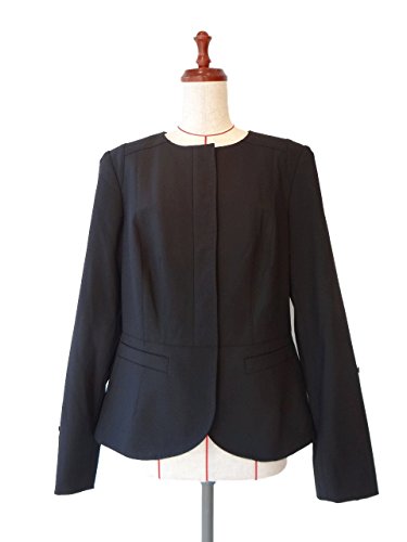 ジャケット 黒 ノーカラー レディース Ｌサイズ JONES NEW YORK ( ジョーンズニューヨーク ) １点物 株式会社キングアンドクイーン