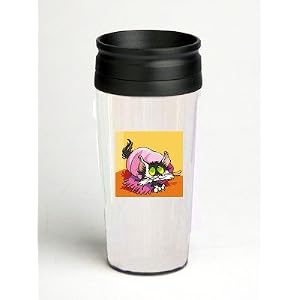 16 oz. Double Wall Insulated Tumbler with cat in blanket - Paper Insert by SHOPZEUS