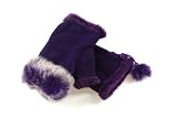 Royal Purple faux fur fingerless ladies gloves