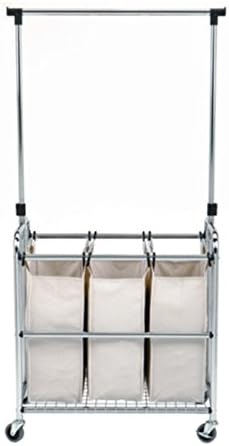 Seville Classics Laundry Sorter II with Adjustable Hanger Bar