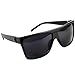Asherangel Classic Retro Fashion Large Square Flat Top Aviator Sunglasses Black