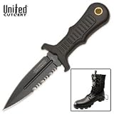 United Cutlery UC2724 Combat Commander Mini Boot Knife - Black Partially Serrated