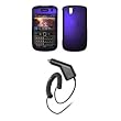 BlackBerry Bold 9650 - Premium Purple Rubberized Snap-On Cover Hard Case Cell Phone Protector + Rapid Car Charger for BlackBerry Bold 9650