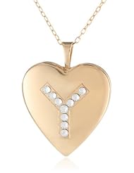 Momento Lockets Silver Swarovski Crystal Initial Y Locket Necklace, 18"