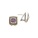 14K Yellow Gold and Sterling Silver Amethyst Fashion Earrings