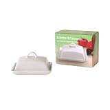 Testrut Butterdose Porzellan super weiß für 250 g