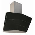 Baumann Design kopffrei Dunstabzugshaube mit Randabsaugung, Modell Leo 90 schwarz, 800 m3/h Abluftleistung, schwarzes Satinglas, fl�sterleise mit 51 dB auf Maximalstufe