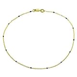 14K Yellow Gold Blue Enamel Anklet 31YP%2BMxqV%2BL. SL160 14K Yellow Gold Blue Enamel Anklet