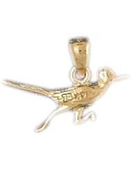 Dazzlers Solid 14k Gold 3D Roadrunner Bird Charm Pendant Available in three colors from jewelsberry (weights: 2.6 grams only)
