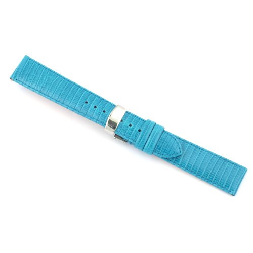 Watch Band Genuine Lizard Aqua 18mm