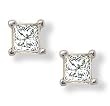 Princess Diamond Solitare Stud Earrings 1/4 Cttw Yellow Gold