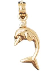 Dazzlers Solid 14 karats gold Dolphin Charm Pendant Available in three colors from jewelsberry (weights: 0.8 grams only)