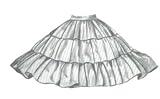 Skirt practice three tiered various sizes and colors