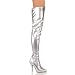 Pleaser Women's Seduce 3000 Sexy Boots,Silver Stretch PU,9 M US