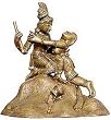 ShalinCraft Antique Sculpture of Hindu Lord Krishan and Radha Bronze Sculpture 6" x 4.5" x 6"