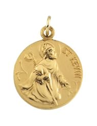 14K Yellow Gold 18.00 mm St. Kevin Medal