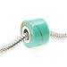 Simulated Green Turquoise And Sterling Silver Short Tube Bead - Fits Pandora - 12mm