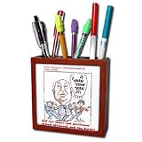 Londons Times Funny Panel Hollywood Cartoons - Alfred Hitchcock And The Byrds - Tile Pen Holders-5 inch tile pen holder