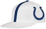 NFL Men's Indianapolis Colts End Zone Flat Visor Flex Hat - Tw79Z (White, Large/X-Large)