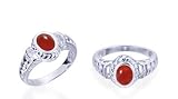 Oval Cut Carnelian Ring Sterling Silver