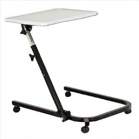 Drive Medical Deluxe Pivot and Tilt Overbed Table, Gray & Black