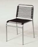 4 Black / Aluminum Bungie Stacking Chair By Euro Style Furniture