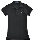 31YPWE8Y6ZL. SL160  Ralph Lauren Skinny Fit Women Logo Polo T shirt (X Small, Black)