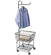 Household Essentials 7028 Commercial Chrome Laundry Cart and Hanger