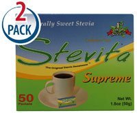 Stevita Stevia Supreme -- 50 Packets Each / Pack of 2