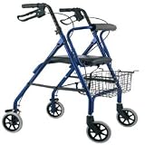Moen CSI DN6002 Bath Safety 4 Wheel Rolling Walker - Blue