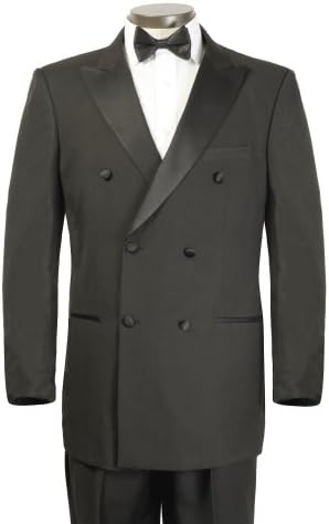 Men's Double Breasted Peak Lapel Super Soft 150 Wool Tuxedo