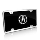 Acura Black Acrylic License Plate with Chrome Frame Kit by Honda