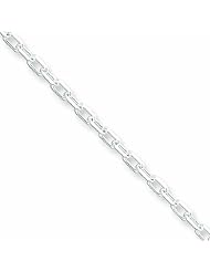 Genuine .925 Sterling Silver 2.2mm Fancy Diamond-Cut Open Link Cable Chain 16 Inch Length 3.5 Grams. 100% Satisfaction Guaranteed.