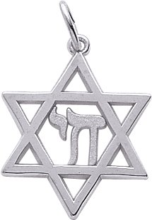 Childrens Toyshop  Jewelry : Star of David with Chai Charm, 10K Yellow Gold