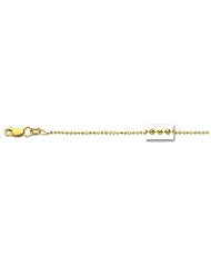 16" 14K Yellow Gold 1.0mm (0.04") Polished Diamond Cut Bead Chain w/ Spring Ring Clasp