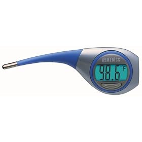 HoMedics TO-F101 Illuminated Display 10 Second Digital Thermometer with Flexible Tip